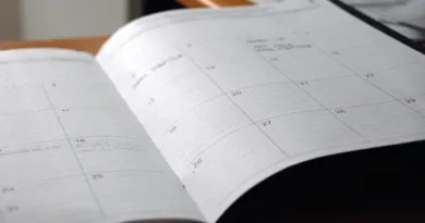 calendar on a table