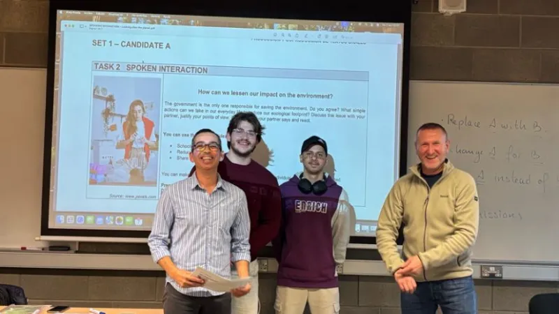 photo of miguel and students