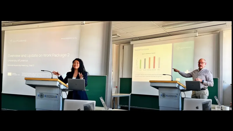 Dr. Trina Tamrakar and Prof. Stephen Gallagher presenting findings. 